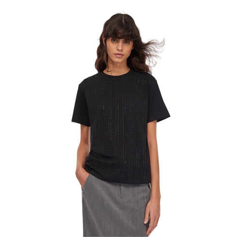 Liu Jo T-shirt T-shirt Donna con perle e strass 40 A25-LIU.JOCF5072JS088-22222-40 - Francavilla Moda