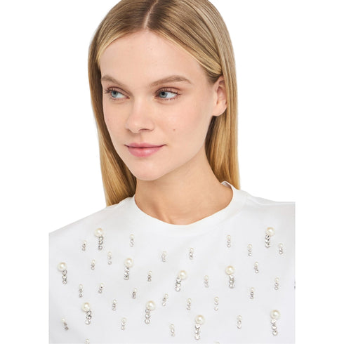 Liu Jo T-shirt T-shirt Donna con perle e strass 40 - Francavilla Moda