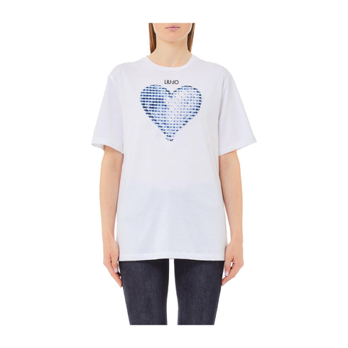 LIU JO T-shirt T-shirt Donna con stampa a cuore Bianco - Francavilla Moda