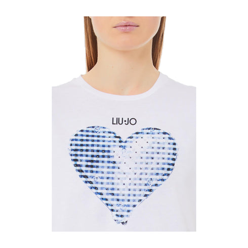LIU JO T-shirt T-shirt Donna con stampa a cuore Bianco - Francavilla Moda