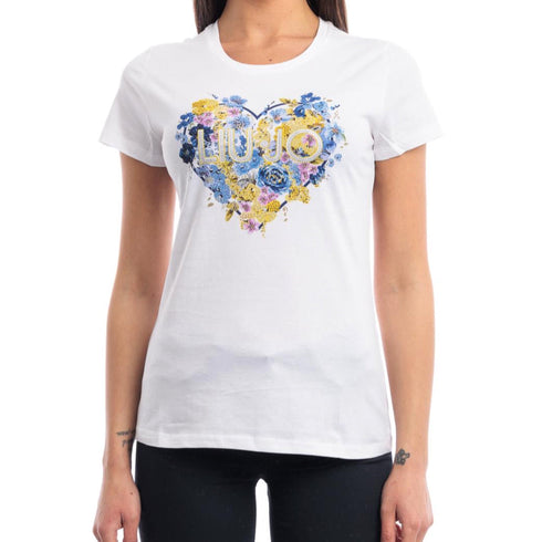Liu Jo T-shirt T-shirt Donna con stampa e applicazioni Bianco - Francavilla Moda