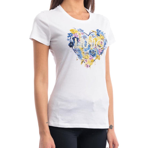 Liu Jo T-shirt T-shirt Donna con stampa e applicazioni Bianco - Francavilla Moda