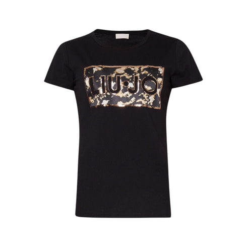 Liu Jo T-shirt T-shirt Donna con stampa e paillettes Nero P24-LIU.JOMA4333J5904-N9348-XS - Francavilla Moda