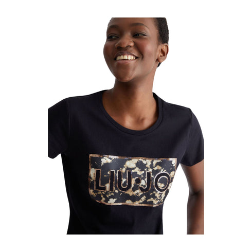 Liu Jo T-shirt T-shirt Donna con stampa e paillettes Nero P24-LIU.JOMA4333J5904-N9348-XS - Francavilla Moda