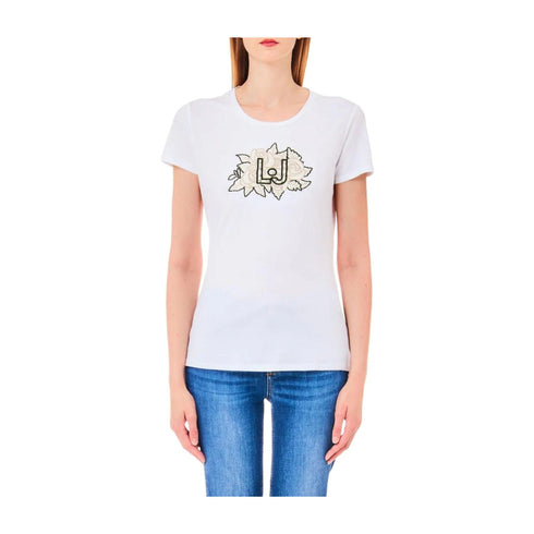Liu Jo T-shirt T-shirt Donna con stampa e paillettes Bianco - Francavilla Moda