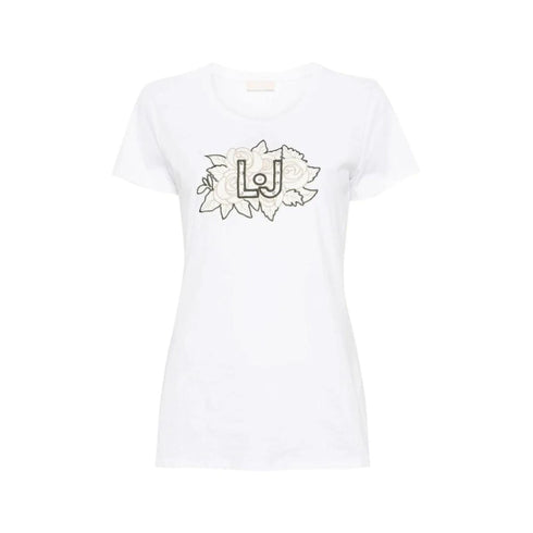 Liu Jo T-shirt T-shirt Donna con stampa e paillettes Bianco - Francavilla Moda