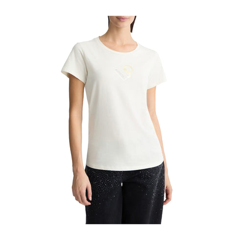 Liu Jo T-shirt T-shirt Donna con stampa logo strass XS P25 - LIU.JOTA5170JS923 - M9282 - XS - Francavilla Moda