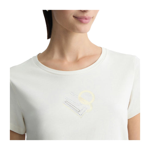 Liu Jo T-shirt T-shirt Donna con stampa logo strass XS P25 - LIU.JOTA5170JS923 - M9282 - XS - Francavilla Moda