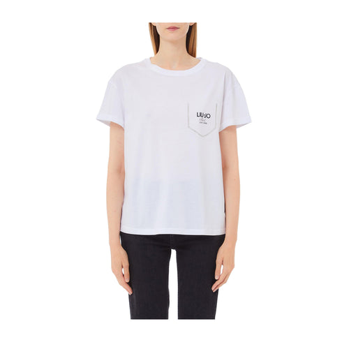 LIU JO T-shirt T-shirt Donna con taschino finto Bianco - Francavilla Moda