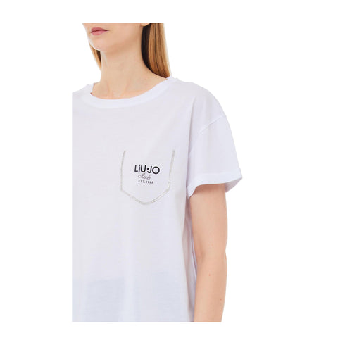 LIU JO T-shirt T-shirt Donna con taschino finto Bianco - Francavilla Moda
