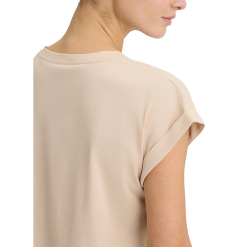 Liu Jo T-shirt T-shirt Donna in cotone con logo Beige XS - Francavilla Moda