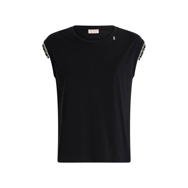 Liu Jo T-shirt T-shirt Donna in jersey con perline XS P25 - LIU.JOWA5158J5003 - 22222 - XS - Francavilla Moda
