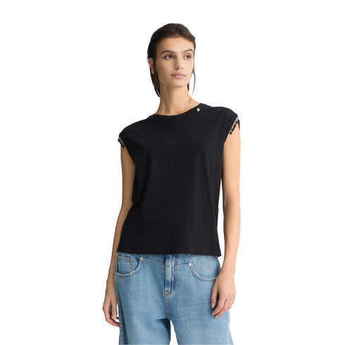 Liu Jo T-shirt T-shirt Donna in jersey con perline XS P25 - LIU.JOWA5158J5003 - 22222 - XS - Francavilla Moda