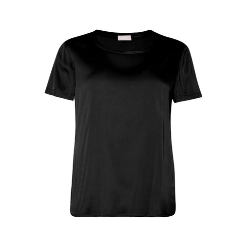 Liu Jo T-shirt T-shirt Donna in raso con spacchetti Nero - Francavilla Moda
