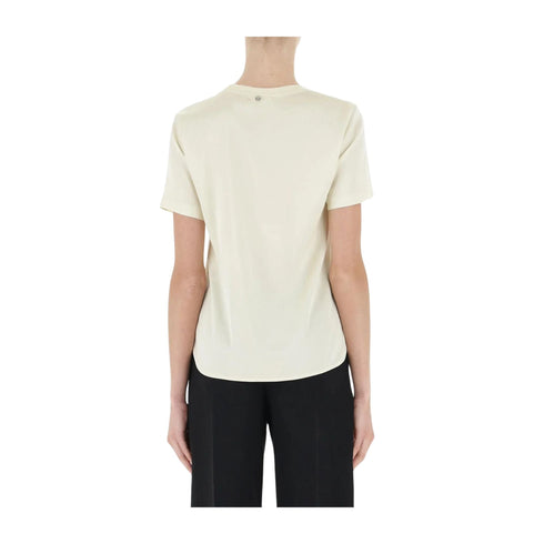 Liu Jo T-shirt T-shirt Donna in raso con spacchetti Avorio P24-LIU.JOMA4082T3764-XS0430-42 - Francavilla Moda