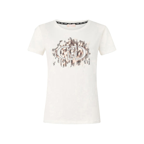 Liu Jo T-shirt T-shirt Donna logo animalier con strass XS - Francavilla Moda
