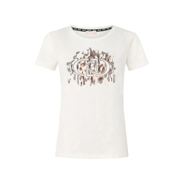 Liu Jo T-shirt T-shirt Donna logo animalier con strass XS - Francavilla Moda