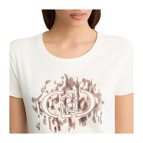 Liu Jo T-shirt T-shirt Donna logo animalier con strass XS - Francavilla Moda