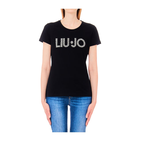 Liu Jo T-shirt T-shirt Donna logo con perle Nero - Francavilla Moda