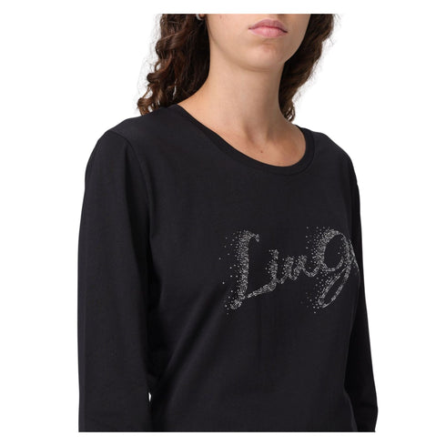Liu Jo T-shirt T-shirt Donna logo strass S A25 - LIU.JOUF5283JS923 - P9004 - S - Francavilla Moda
