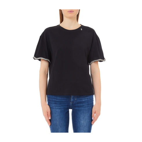 LIU JO T-shirt T-shirt Donna maniche con strass Nero P25 - LIU.JOWA5182JS904 - 22222 - S - Francavilla Moda