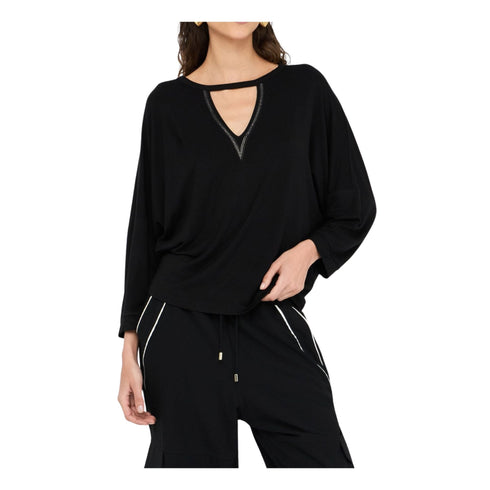 Liu Jo T-shirt T-shirt Donna scollo a goccia con strass XS - Francavilla Moda