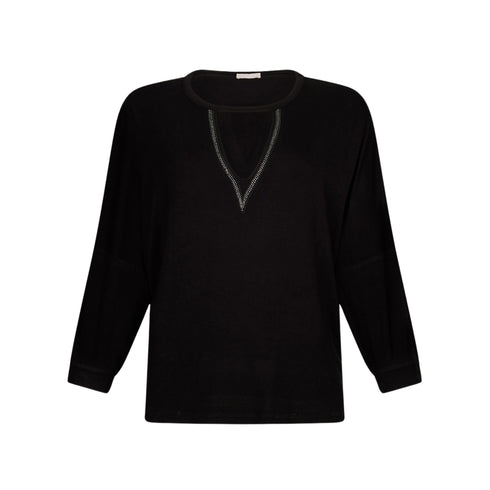 Liu Jo T-shirt T-shirt Donna scollo a goccia con strass XS - Francavilla Moda