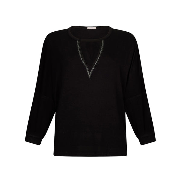 Liu Jo T-shirt T-shirt Donna scollo a goccia con strass XS - Francavilla Moda