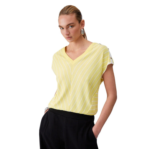 Liu Jo T-Shirt T-shirt Donna scollo a V rigata S P26-LIU.JOTA6217MS55N-C3892-S - Francavilla Moda