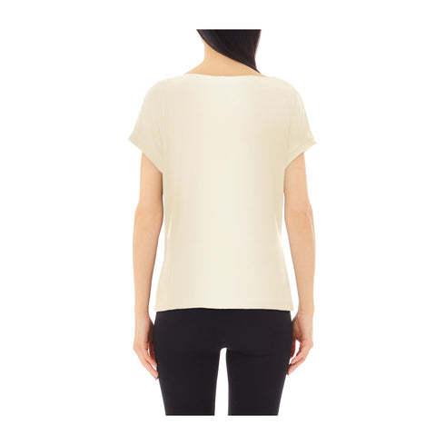 LIU JO T-shirt T-shirt Donna scollo con dettaglio gioiello Panna - Francavilla Moda