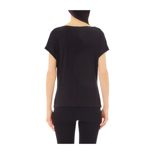 LIU JO T-shirt T-shirt Donna scollo con dettaglio gioiello Nero P25 - LIU.JOTA5176JS360 - 22222 - XS - Francavilla Moda