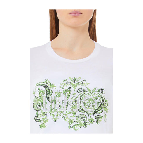 LIU JO T-shirt T-shirt Donna slim fit con stampa Bianco verde P25 - LIU.JOWA5240JS923 - M9607 - XS - Francavilla Moda