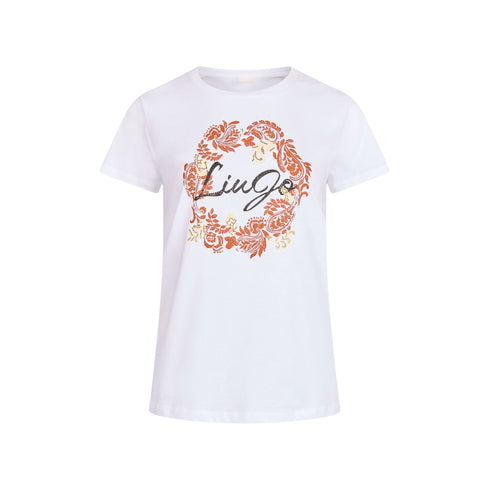 Liu Jo T-shirt T-shirt Donna slim fit con stampa Bianco terracotta - Francavilla Moda