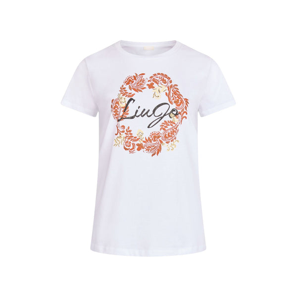 Liu Jo T-shirt T-shirt Donna slim fit con stampa Bianco terracotta - Francavilla Moda