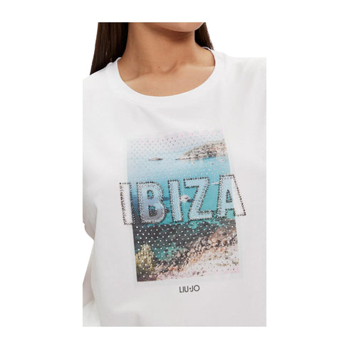 Liu Jo T-shirt T-shirt Donna stampa Ibiza frontale Bianco - Francavilla Moda