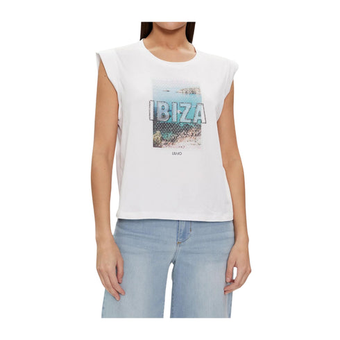 Liu Jo T-shirt T-shirt Donna stampa Ibiza frontale Bianco - Francavilla Moda