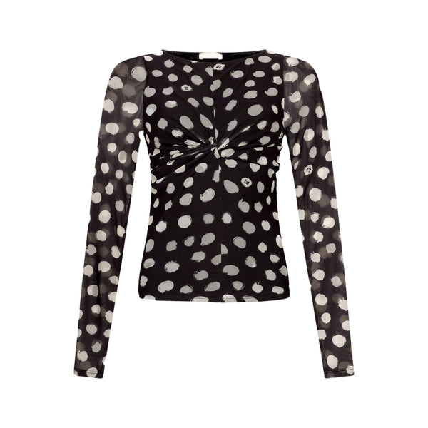 Liu Jo T-Shirt T-shirt Donna stretch in tulle a pois S - Francavilla Moda