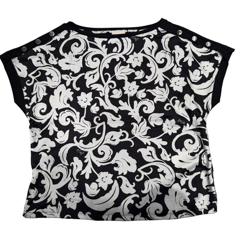 Liu Jo T-shirt mm T-shirt floreale donna con inserto in twill stampato XS P26-LIU.JOWA6437J6308-P9553-XS - Francavilla Moda