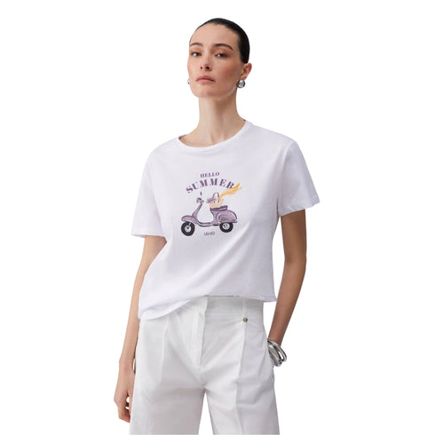 Liu Jo T-Shirt T-shirt in cotone con stampa e applicazioni XS - Francavilla Moda