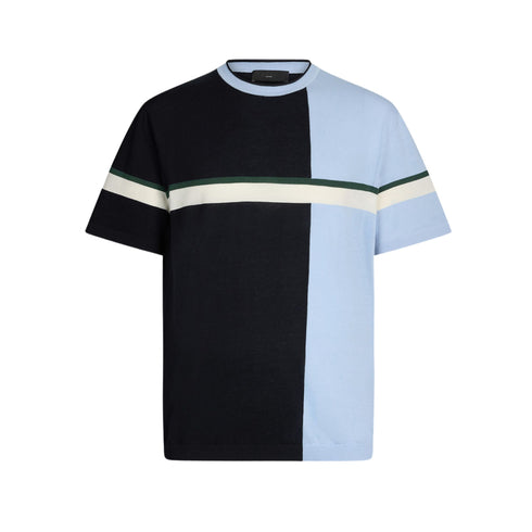 Liu Jo T-shirt T-shirt Uomo Color - block in maglia Blu celeste P25 - LIU.JOQA5233MA71P - M9450 - M - Francavilla Moda