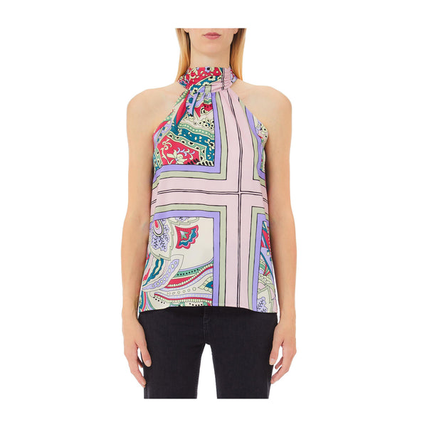 LIU JO Top Top Donna a collo alto con fantasia Multicolor - Francavilla Moda