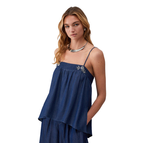 Liu Jo Top Top Donna in denim con spalline sottili 40 - Francavilla Moda