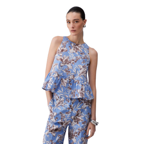 Liu Jo Top Top Donna in popeline con stampa all over 42 P26-LIU.JOWA6365T4853-P9502-42 - Francavilla Moda