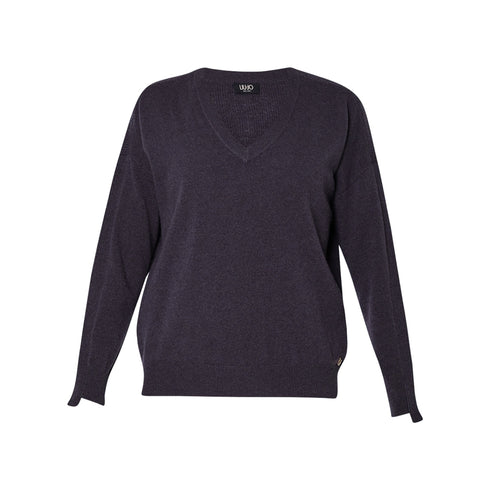 LIU.JO Pullover Maglia Donna morbida a V Grigio - Francavilla Moda