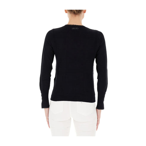LIU.JO Maglia Maglia Donna scollo lavorato Nero - Francavilla Moda