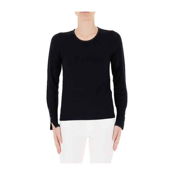 LIU.JO Maglia Maglia Donna scollo lavorato Nero - Francavilla Moda