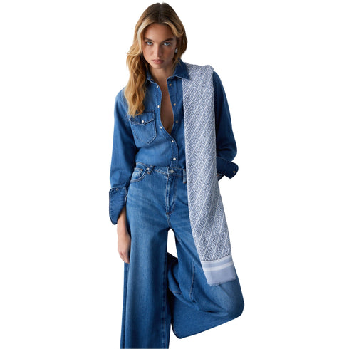 LIU.JO SOFT Stola Foulard Donna con logo LJ all over UNI P26-LIU.JO SOFT2A6039T2745-X0756-UNI - Francavilla Moda