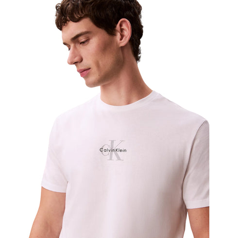 T-shirt Uomo in cotone, con scollatura girocollo e micro logo monogram frontale