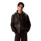 Bomber Uomo in ecopelle liscia, con full zip e cappuccio
