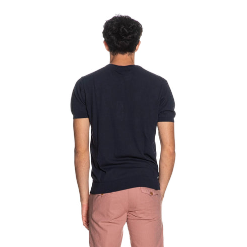 Maglia Uomo a manica corte tinta unita blu
